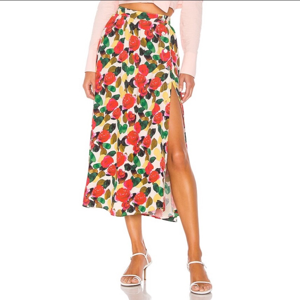 L’Academie Watercolor Midi Skirt x Revolve